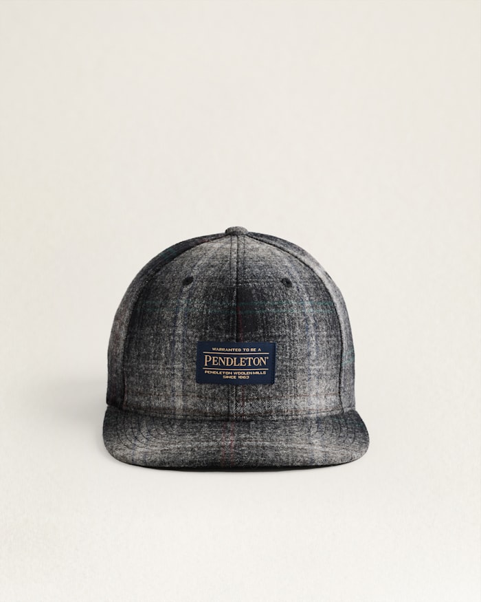 PLAID FLAT BRIM HAT